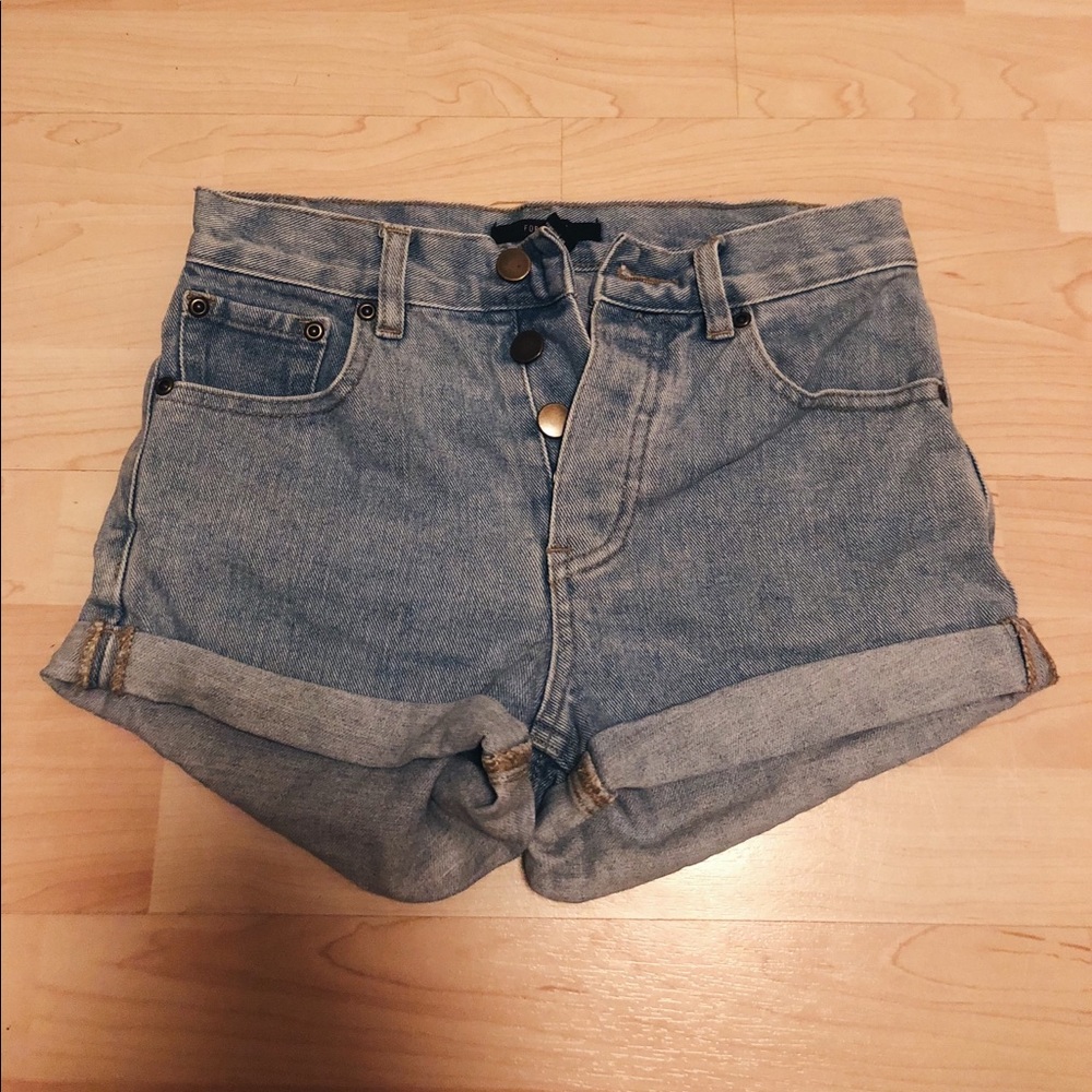 Denim high waisted shorts
